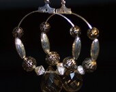 Siena Brown Briolette Silver Hoop Earrings