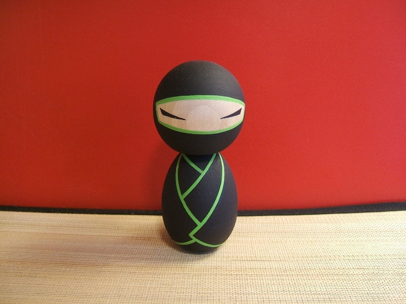 Ninja Kokeshi doll 2011 Jungle version