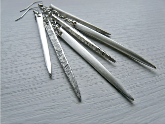 Antique Silver Fork Tine Earrings - Silverware Jewelry