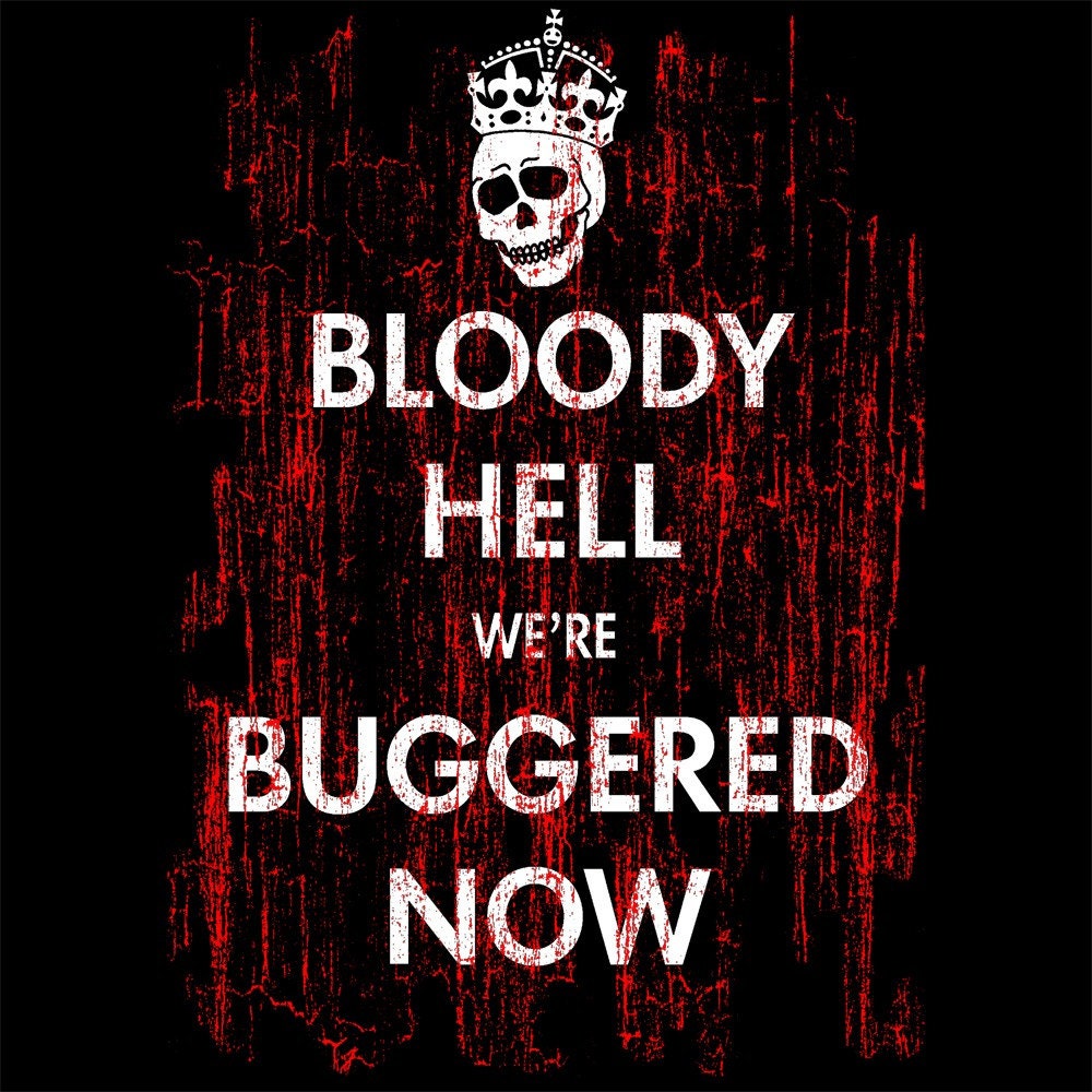 Bloody Hell we're Buggered Now With Skull - American Apparel T Shirt  - XS S M L XL