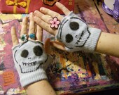 Pirate Jenny's Baby Blue Ship Rigging Fingerless Skull Gloves