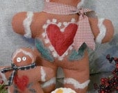 Christmas Gingerbread man needle felting PDF Pattern - holidays decor pin wool felt primitive