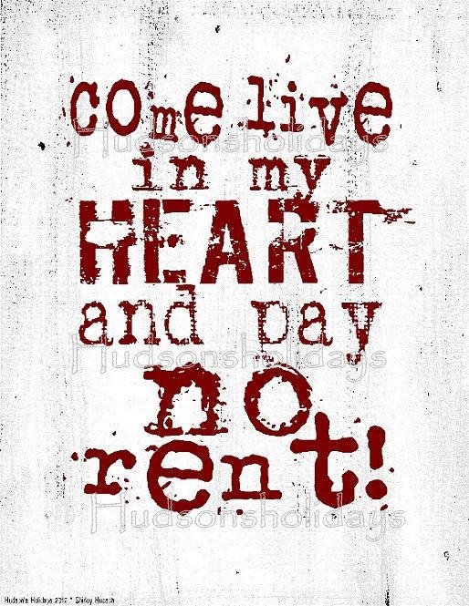 Come live in my heart Valentine sign digital   - red white uprint vintage art words primitive paper old pdf 8 x 10 frame saying