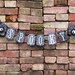 Reserved for Stephanie Vintage Halloween Inspired SPOOKY Banner Garland Victorian Paper Rosettes Crow RAVEN Grey and Black damask