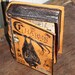 SMALL Vintage Paper Mache Halloween Witch's Book of CHARMS Box hand Painted BAT