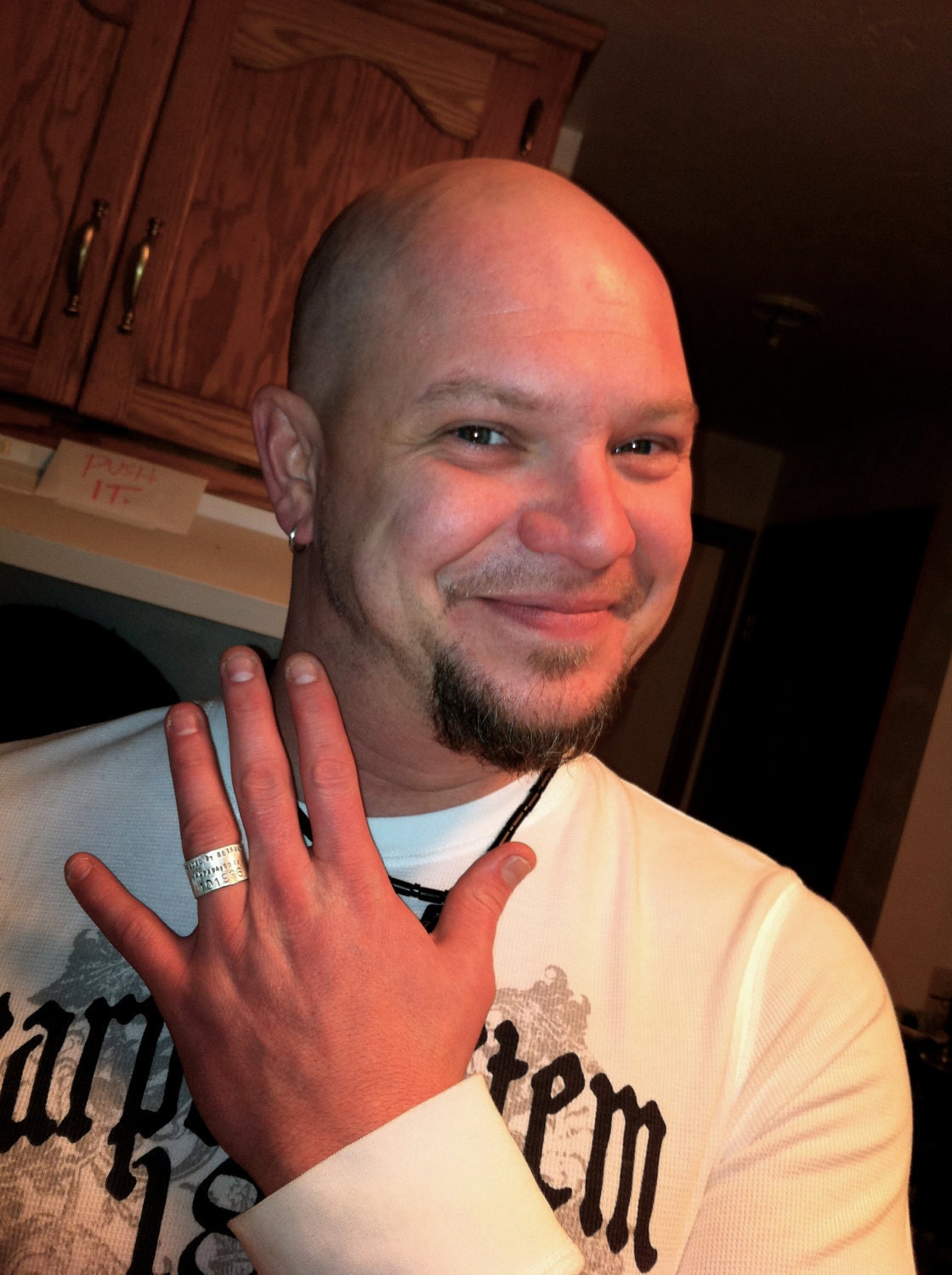 Mens Ring - Unique Duck Band Ring for Hunters and Ornithologists Goose Duck band Bird Band