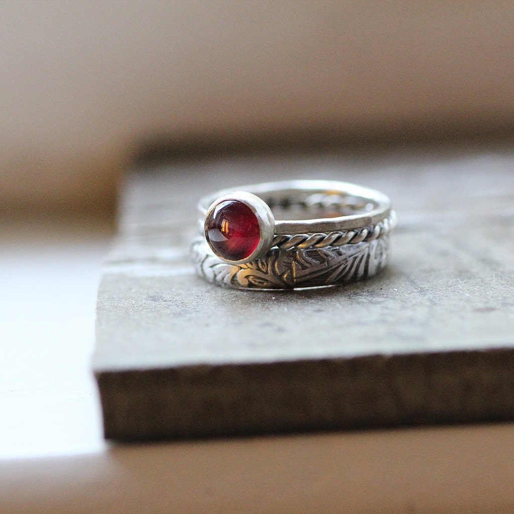Ruby Stacking Engagement Ring - July Birthstone