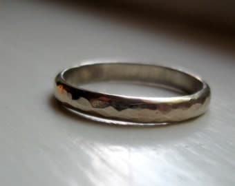 White gold wedding band - mens and womens