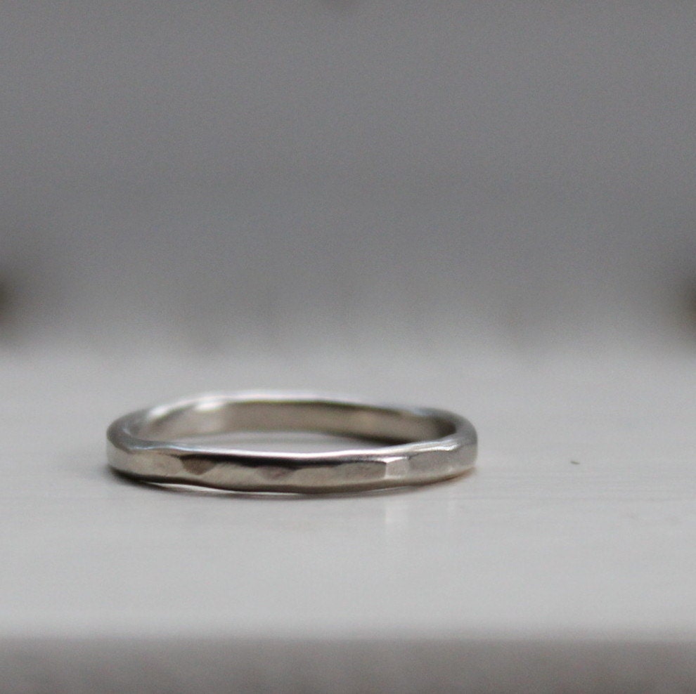 14k Gold Hammered Stackable Ring