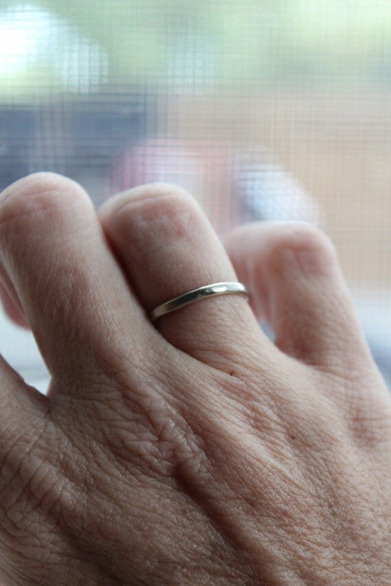 14k Gold Hammered Stackable Ring