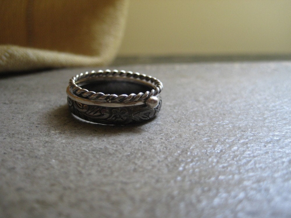 Dark Silver Stacking Rings