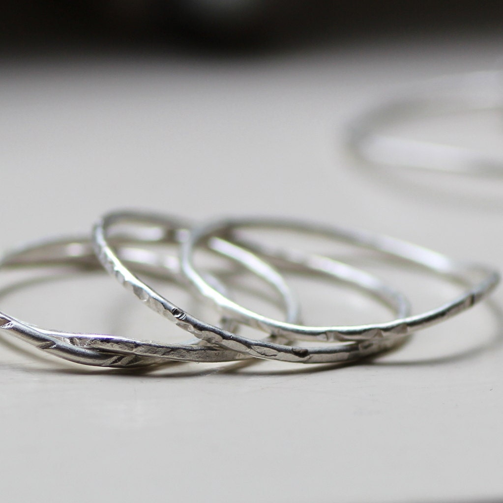 Argentium Silver Stacking Rings