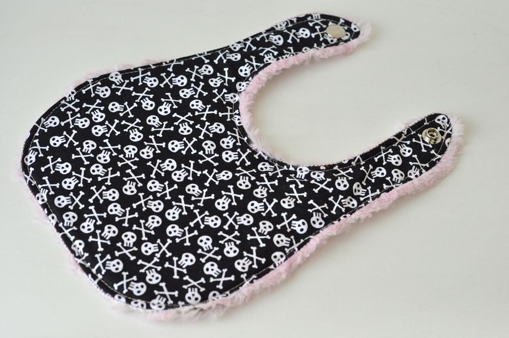 Punk Rock Black and White Skull Bib