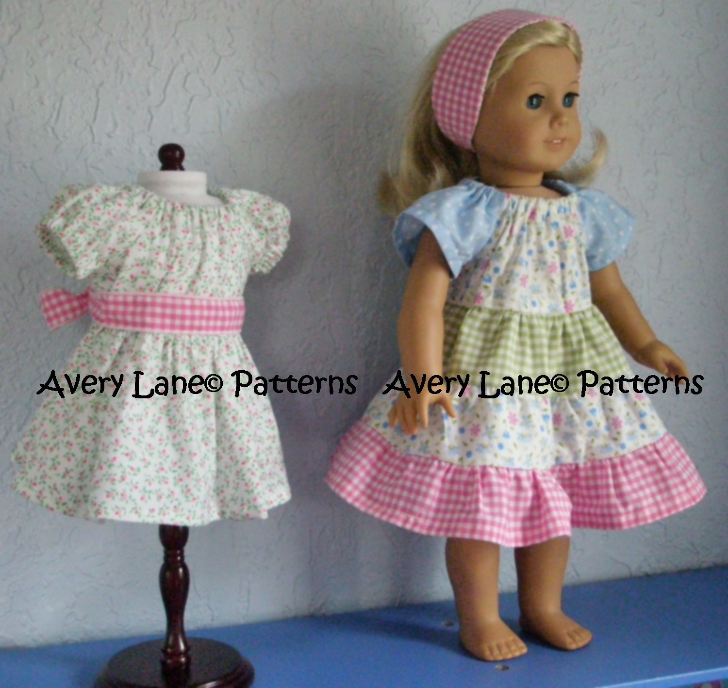Bundle Ivy's Apron and Tiered Peasant Dress Boutique doll Pattern Avery Lane 2 sizes 15 and 18 inch dolls PDF Pattern instant download