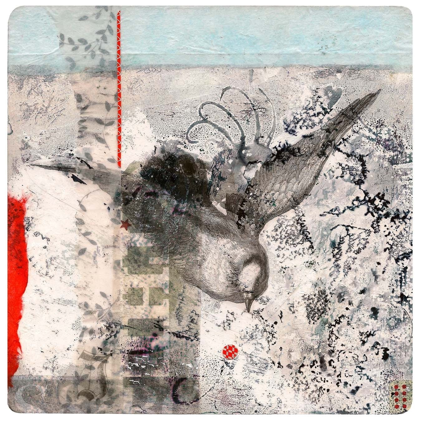 Water Street mixed media collage PRINT