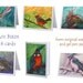 Set of 6 Cards - Fantasy Birds - 4 x 6 inches