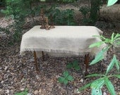 Fringed BurlapTablecloth Table Topper Overlay Handmade French Country Farmhouse Rustic Wedding table Settings Custom Tablecloth