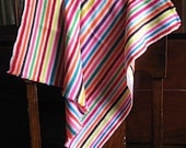 Neon Stripes Vintage Woven Mexican Tablecloth.