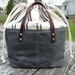 Lunch Tote in Grey Waxed Canvas