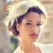 Birdcage Veil, Feather Fascinator, Bridal Hair Accessory, Head Piece, Wedding Veil, Swarovski Crystal, Flower, Blusher Veil, Ivory White