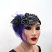 Peacock Feather Fascinator, Feather Headband, Art Deco Beadwork,  Accessory, Batcakes Couture