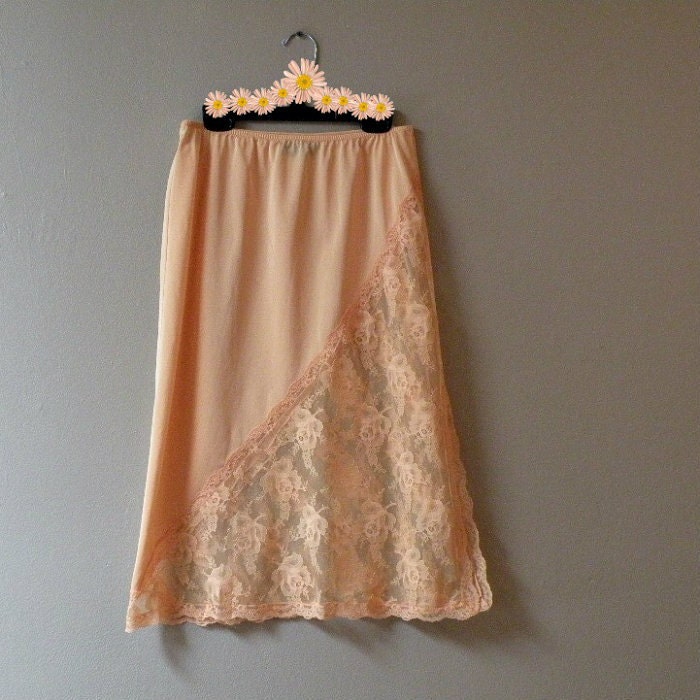 Fresh Apricot Bob Mackie for Glydons Half Slip 80s Medium