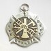 Maltese Cross FIREFIGHTER FIREMAN BADGE dog pet tag id. Unique pet tag handcrafted in brass and nickel silver.