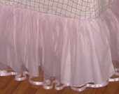 16 Inch Drop CRIB Size Tulle Bedskirt - LIGHT Pink