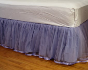 Full Size Tulle bedskirt in Lavender or Purple