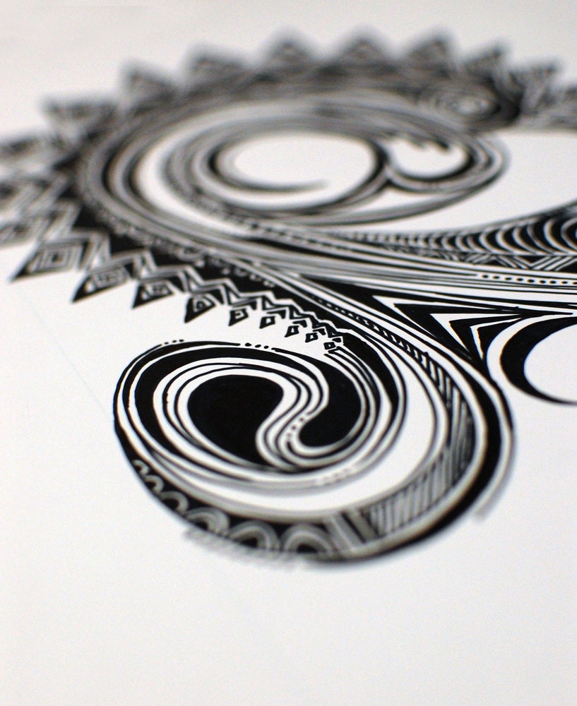 8x10 Doodle Spiked Swirl Print