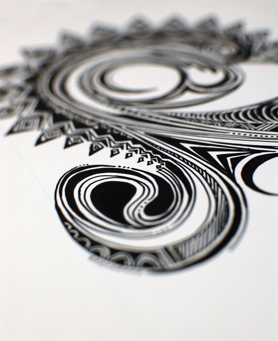 8x10 Doodle Spiked Swirl Print