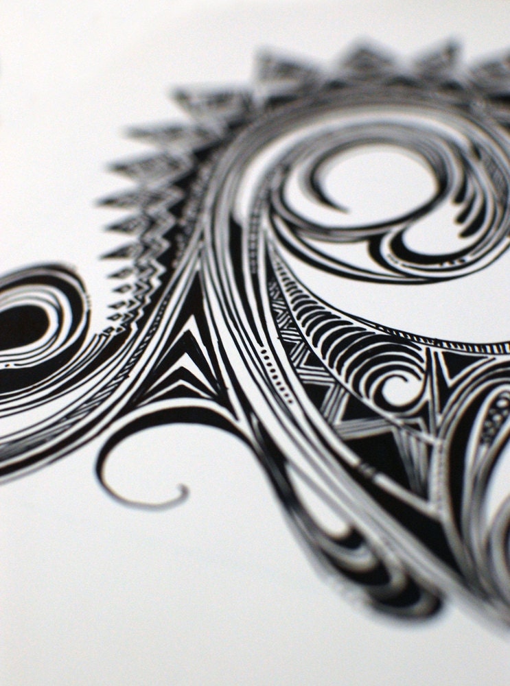 8x10 Doodle Spiked Swirl Print