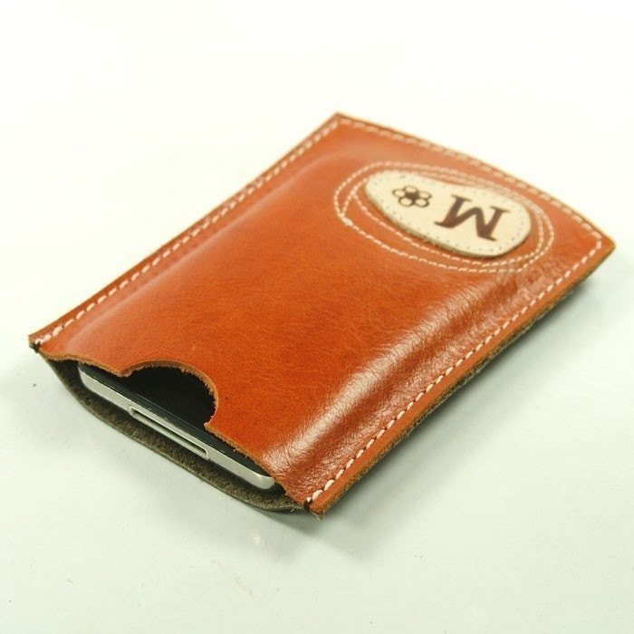 Personalized Choose of Alphabet- iPhone 4s Sleeve , iPhone 5 Case , iPod Touch Sony Nokia Galaxy cover leather