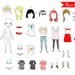 Paper Doll Playset - Comes with lots of different outfits - Printable PDF file