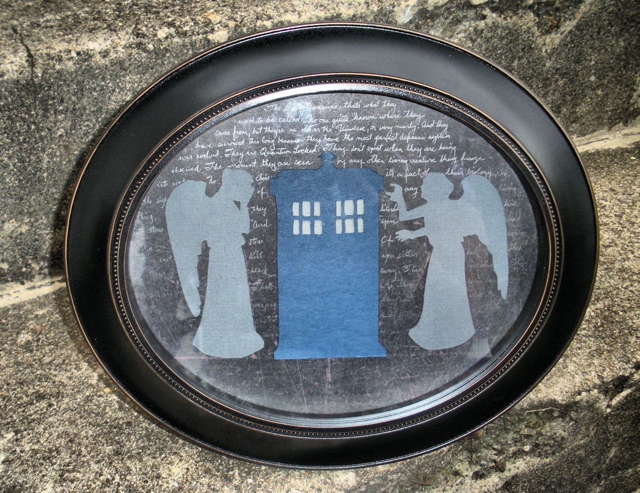The Angels Have the Phone Box - Doctor Who Original Silhouette Art 8x10