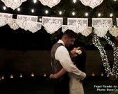 Wedding Garland. Papel Picado Banners . LAS FLORES (3 banners)