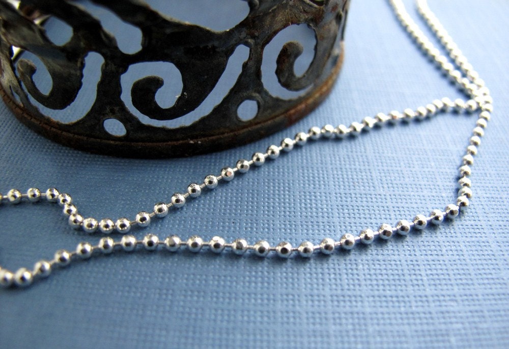 16 inch sterling silver 2mm bead ball chain - personalized interchangeable and collectible charm necklaces