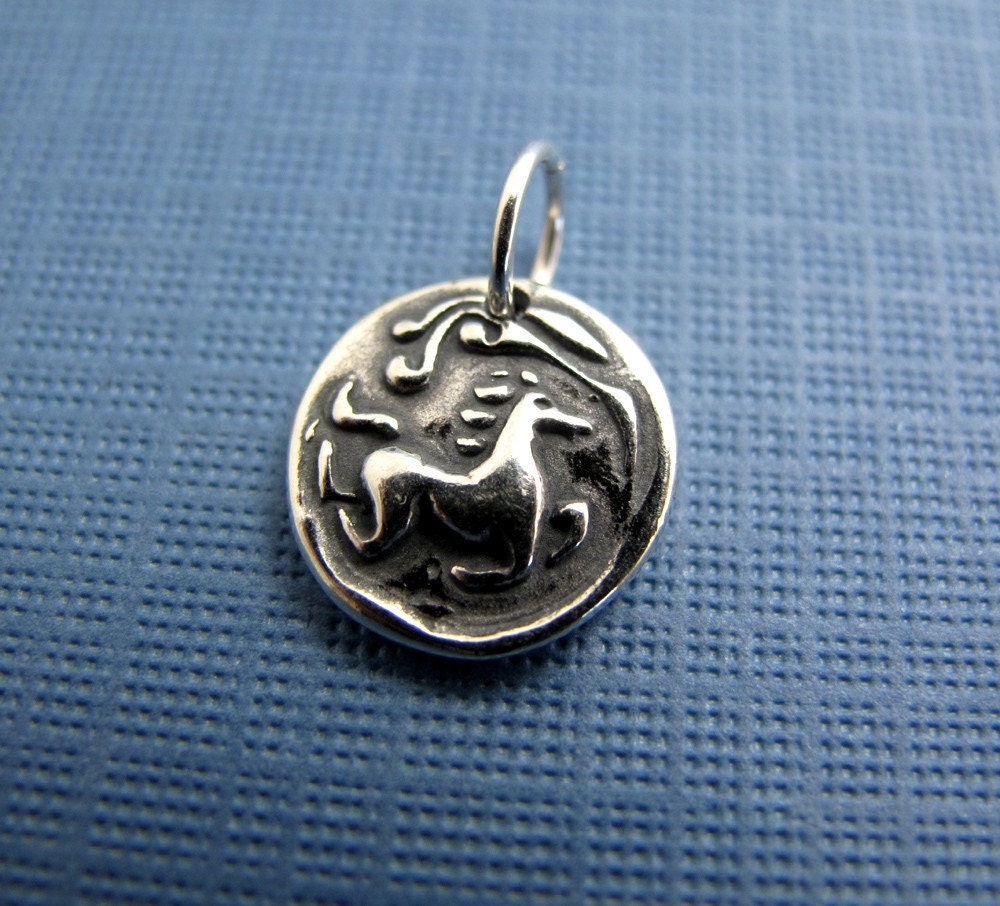 wind horse sterling silver charm