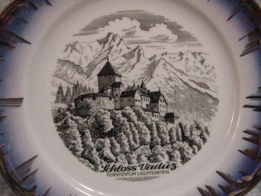 Two Beautiful Vintage West German Bavarian Souvenir Plates