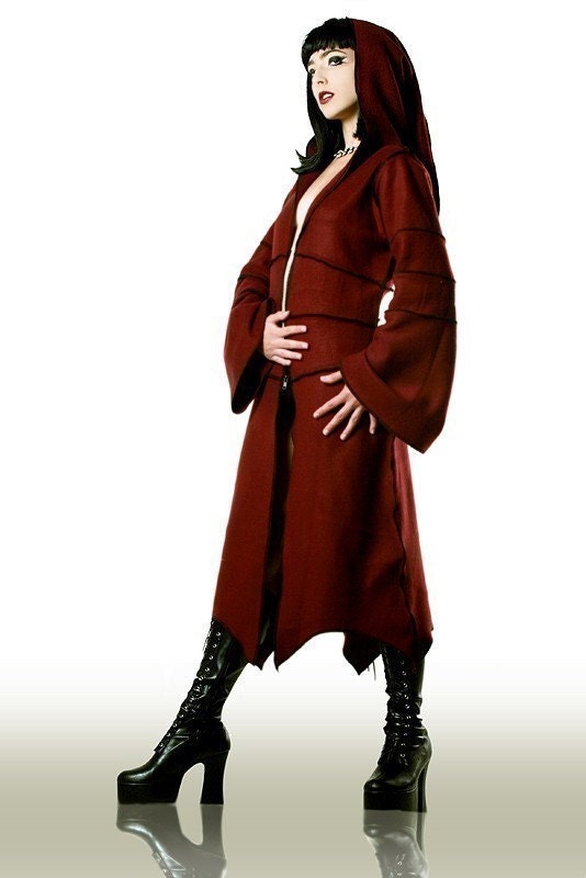 Long Jacket, Your Size, BLACK, Gothic, Coat, Winter, Fall, Fetish, Dance,Tribal, Grunge, Punk, Dark Fusion Boutique