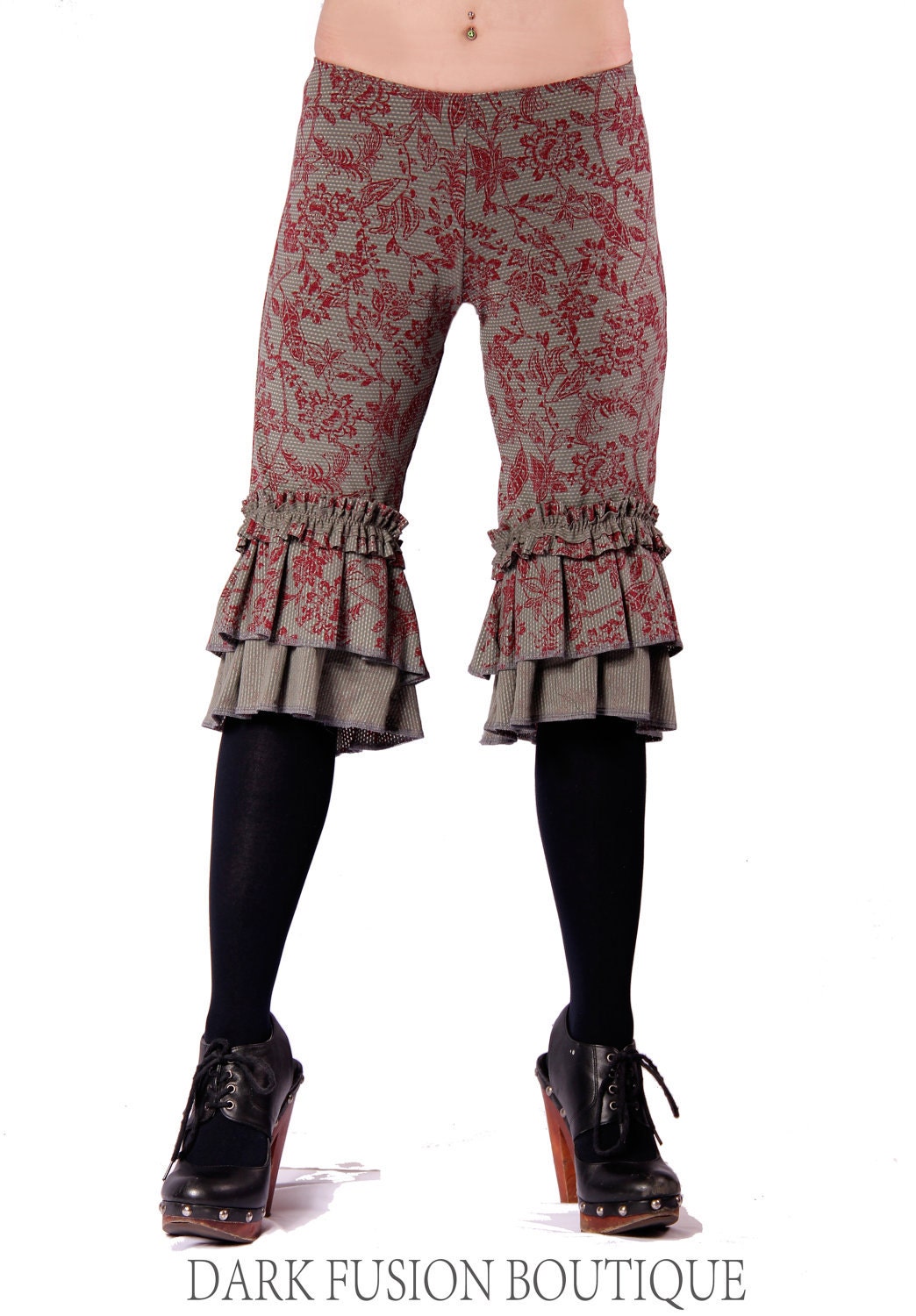 Capris, Ruffles, Bloomers, Steam Punk, Tribal, Bellydance, Goth, Exotic, Dance, Halloween, Dark Fusion Boutique