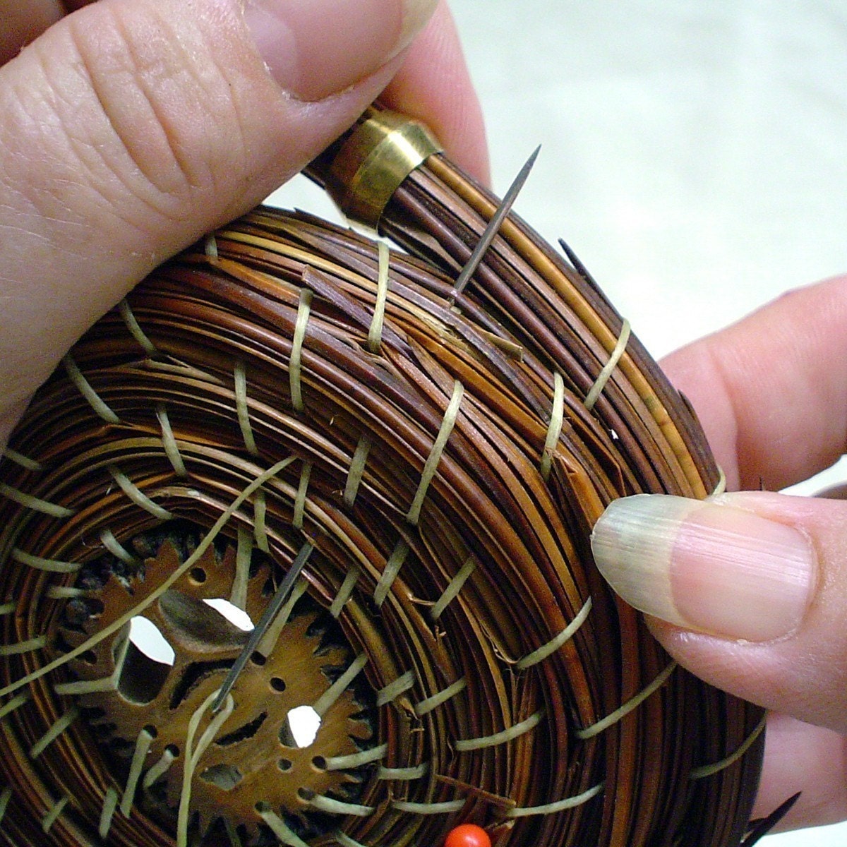 Walnut Rice Bowl Pine Needle Basket Kit