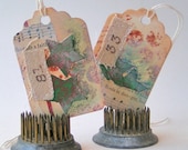 Gift Tags Mixed Media Aged Copper Color Set of 6