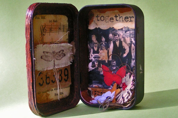 Altered Art Tin Mixed Media Family