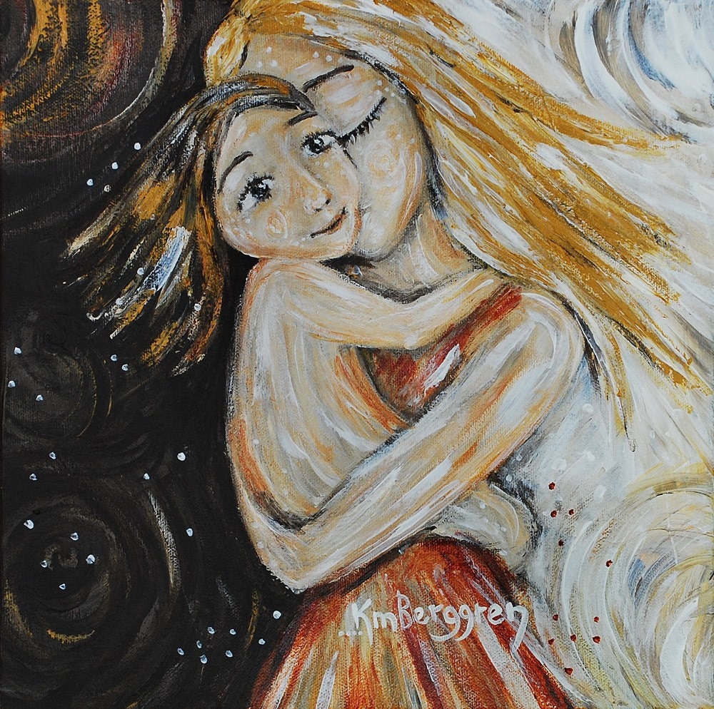 Lost Together - Archival 12x12 signed motherhood print from an original painting by Katie m. Berggren