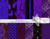 Scrapbooking Papers Digital Download The Avenue black brown blue