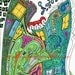 Number 3 Greenleaf Circle Green Surreal Buildings Artwork