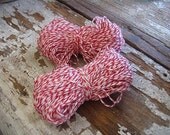 Red and White Bakers Twine 100 yards
