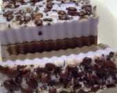 Sale - Chocolate Coffee Bean and Blackberry Soap - Exfoliating Soap, Coffee Beans Ground Coffee Spa Soap  - Take 40% Off Total Order