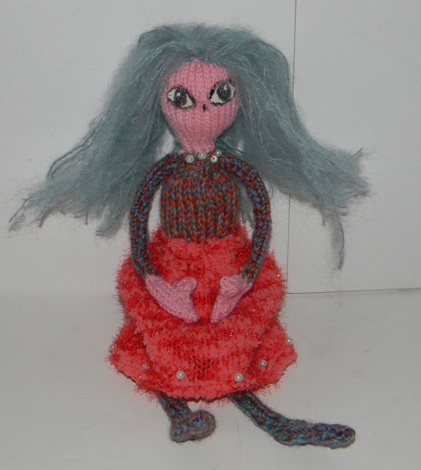 Knitted Doll - sprite, creature - one of a kind - not a toy